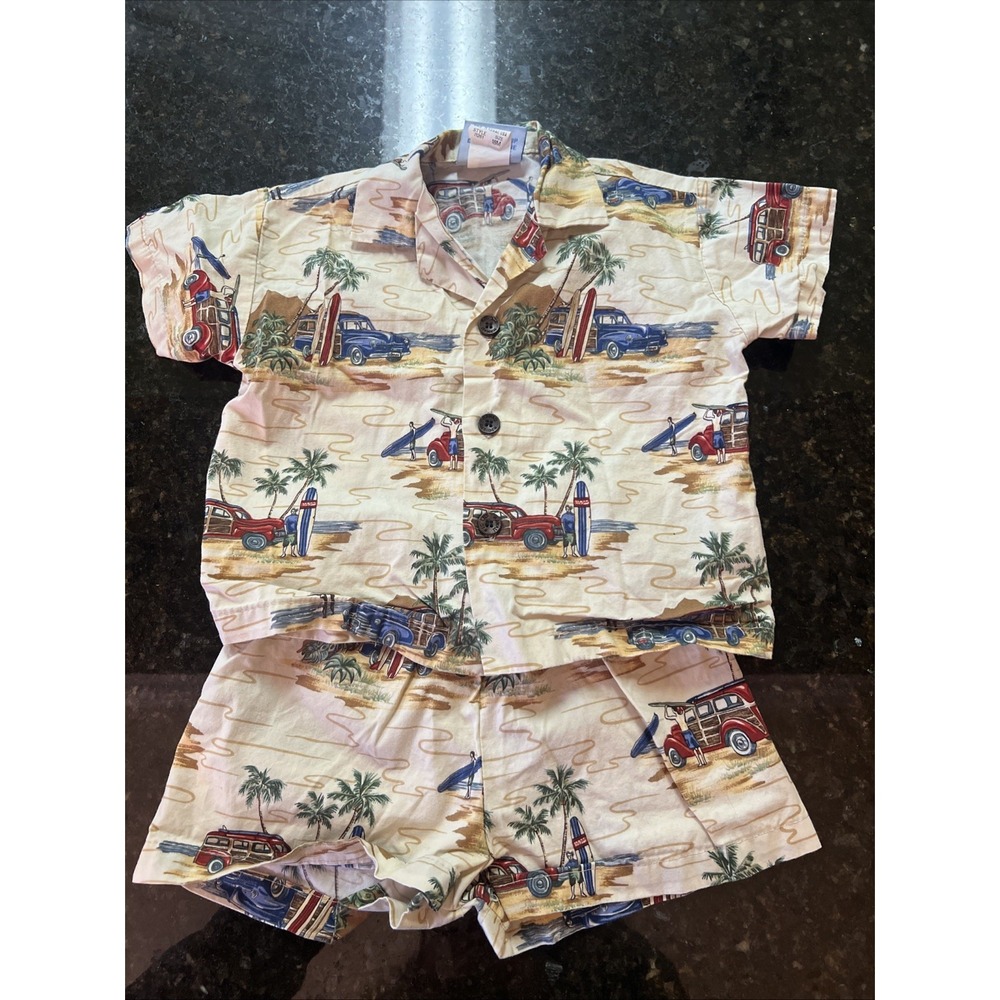 RJC‎ Hawaii Baby Toddler Short Set Sz 18m Surfboards Cotton 2014 Beach Vacation